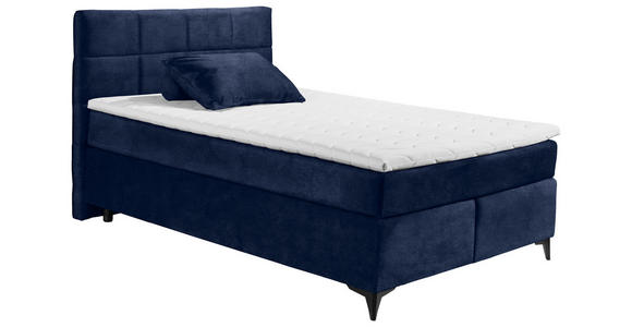 BOXSPRINGBETT 140/200 cm  in Blau  - Blau/Schwarz, Design, Holzwerkstoff/Kunststoff (140/200cm) - Xora