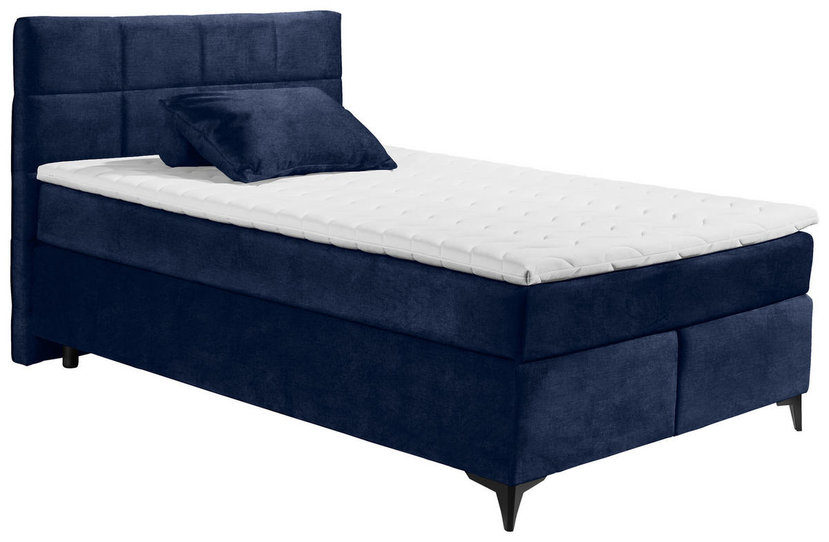 BOXSPRINGBETT 140/200 cm  in Blau  - Blau/Schwarz, Design, Holzwerkstoff/Kunststoff (140/200cm) - Xora