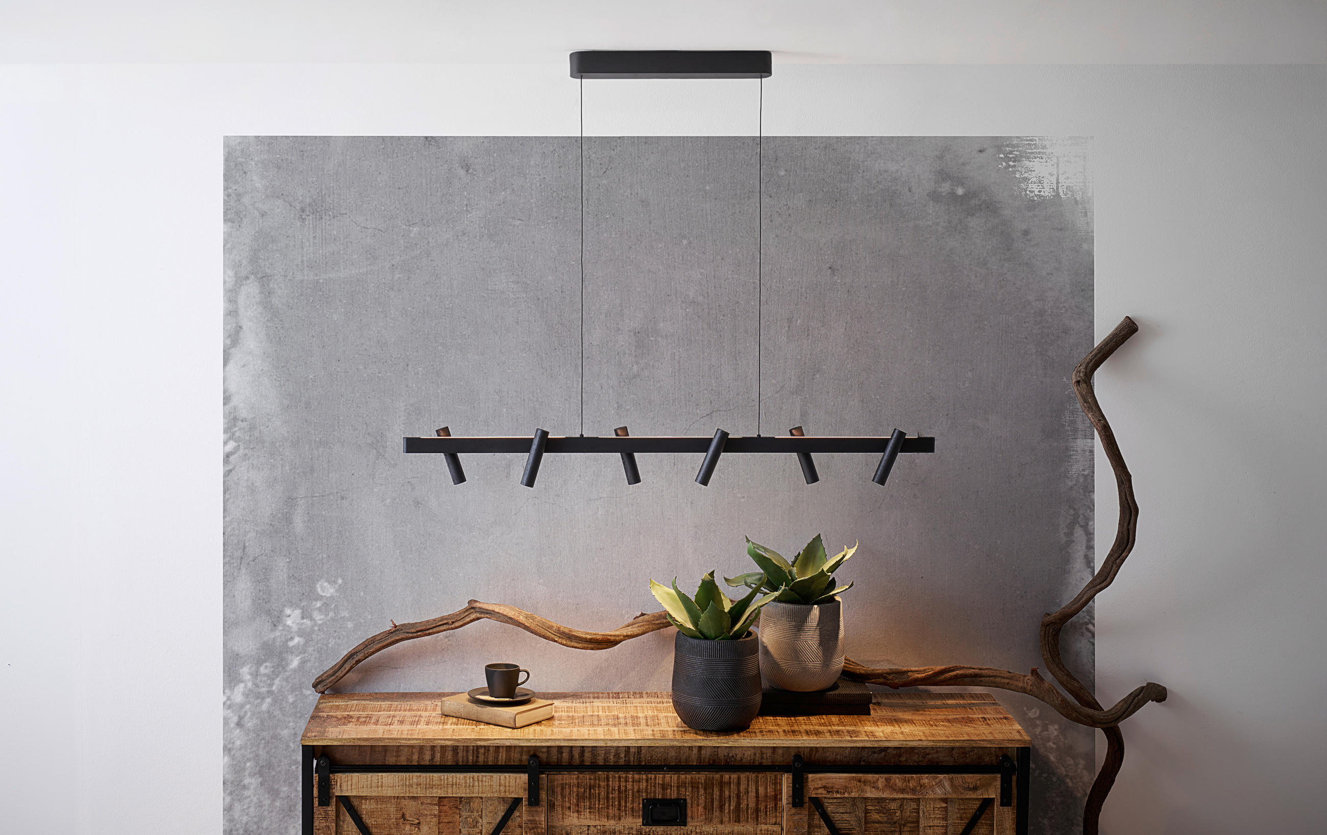 LED-HÄNGELEUCHTE 120/9/210 cm  - Schwarz, Design, Metall (120/9/210cm) - Helestra