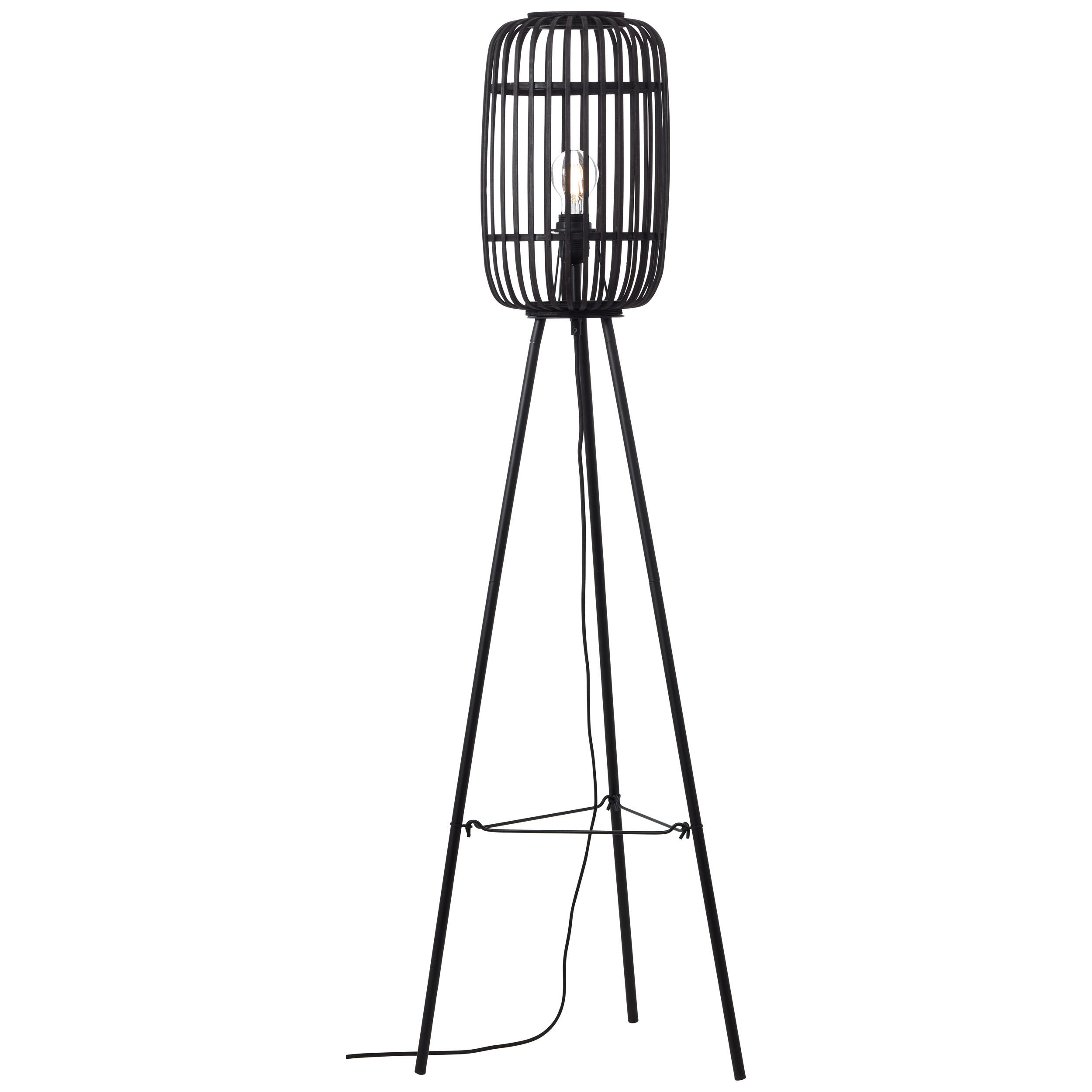 STEHLEUCHTE - Schwarz, Design, Holz/Metall (45/130cm) - Brilliant