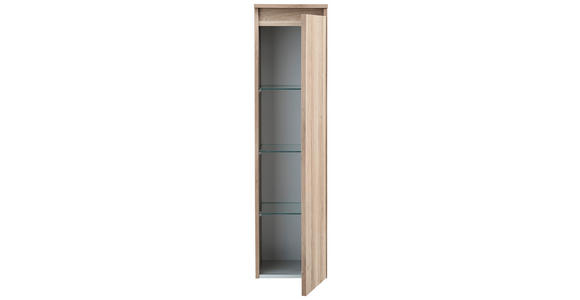 MIDISCHRANK 30,2/116,6/32,5 cm  - Eichefarben, Design, Glas/Holzwerkstoff (30,2/116,6/32,5cm) - Novel