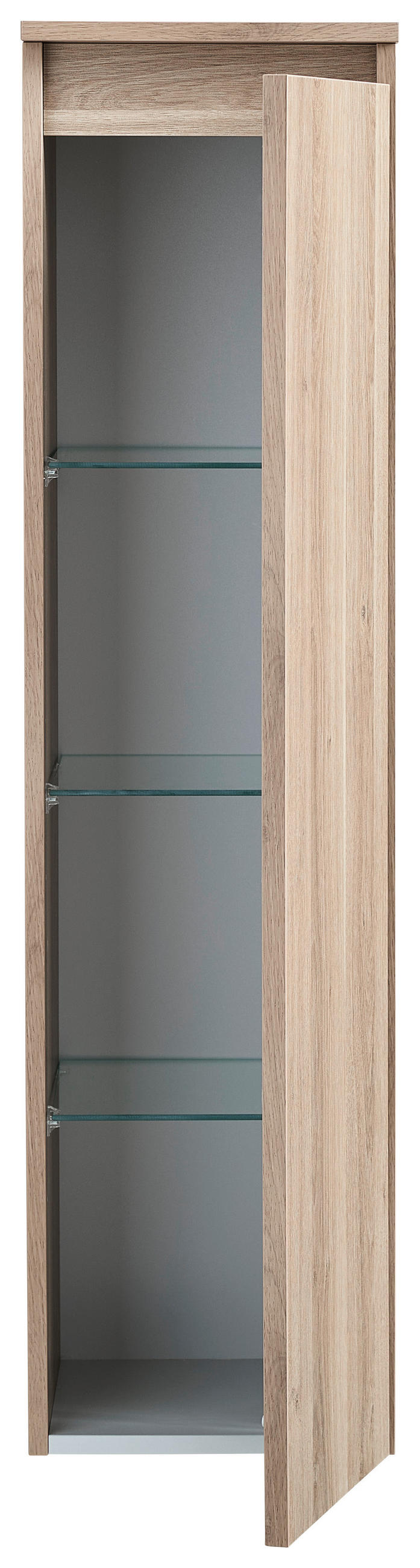 MIDISCHRANK 30,2/116,6/32,5 cm  - Eichefarben, Design, Glas/Holzwerkstoff (30,2/116,6/32,5cm) - Novel