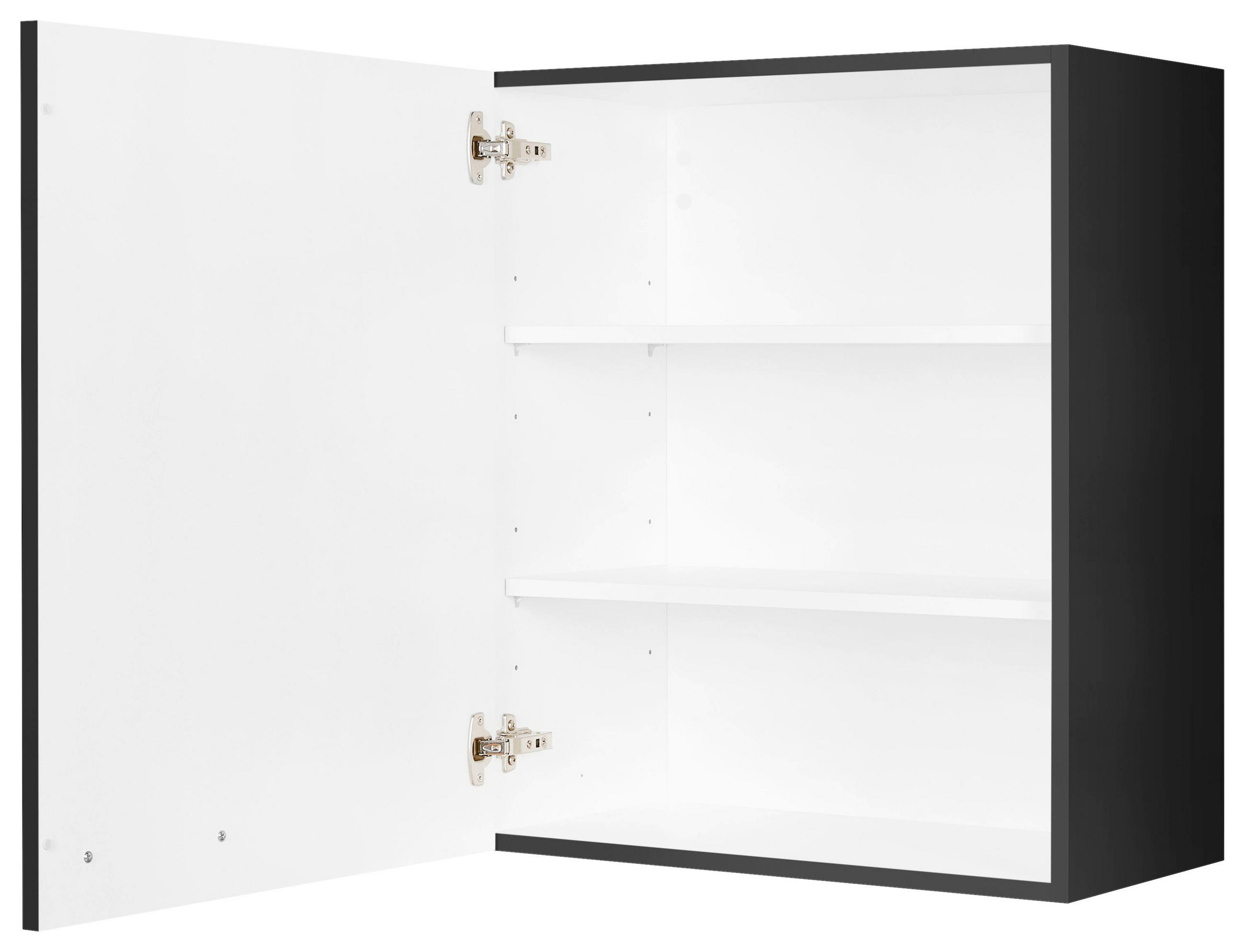 KÜCHENOBERSCHRANK 60/72/35 cm  in Schwarz  - Edelstahlfarben/Schwarz, MODERN, Holzwerkstoff (60/72/35cm) - Nobilia