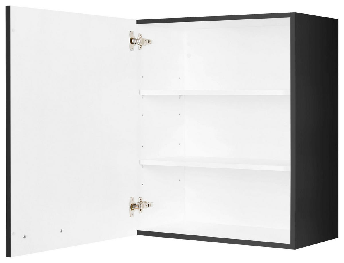 KÜCHENOBERSCHRANK 60/72/35 cm  in Schwarz  - Edelstahlfarben/Schwarz, MODERN, Holzwerkstoff (60/72/35cm) - Nobilia