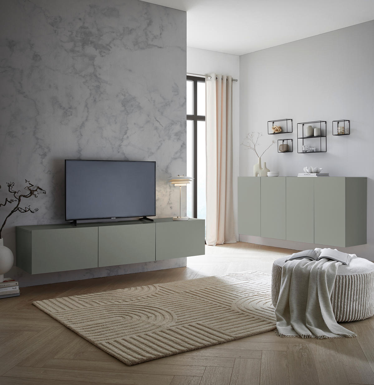 SIDEBOARD 180/80/42 cm  in Grün  - Grün, Design, Holzwerkstoff (180/80/42cm) - Hom`in