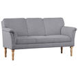 SOFA Flachgewebe Grau  - Naturfarben/Grau, ROMANTIK / LANDHAUS, Holz/Textil (186/96/80cm) - Cantus