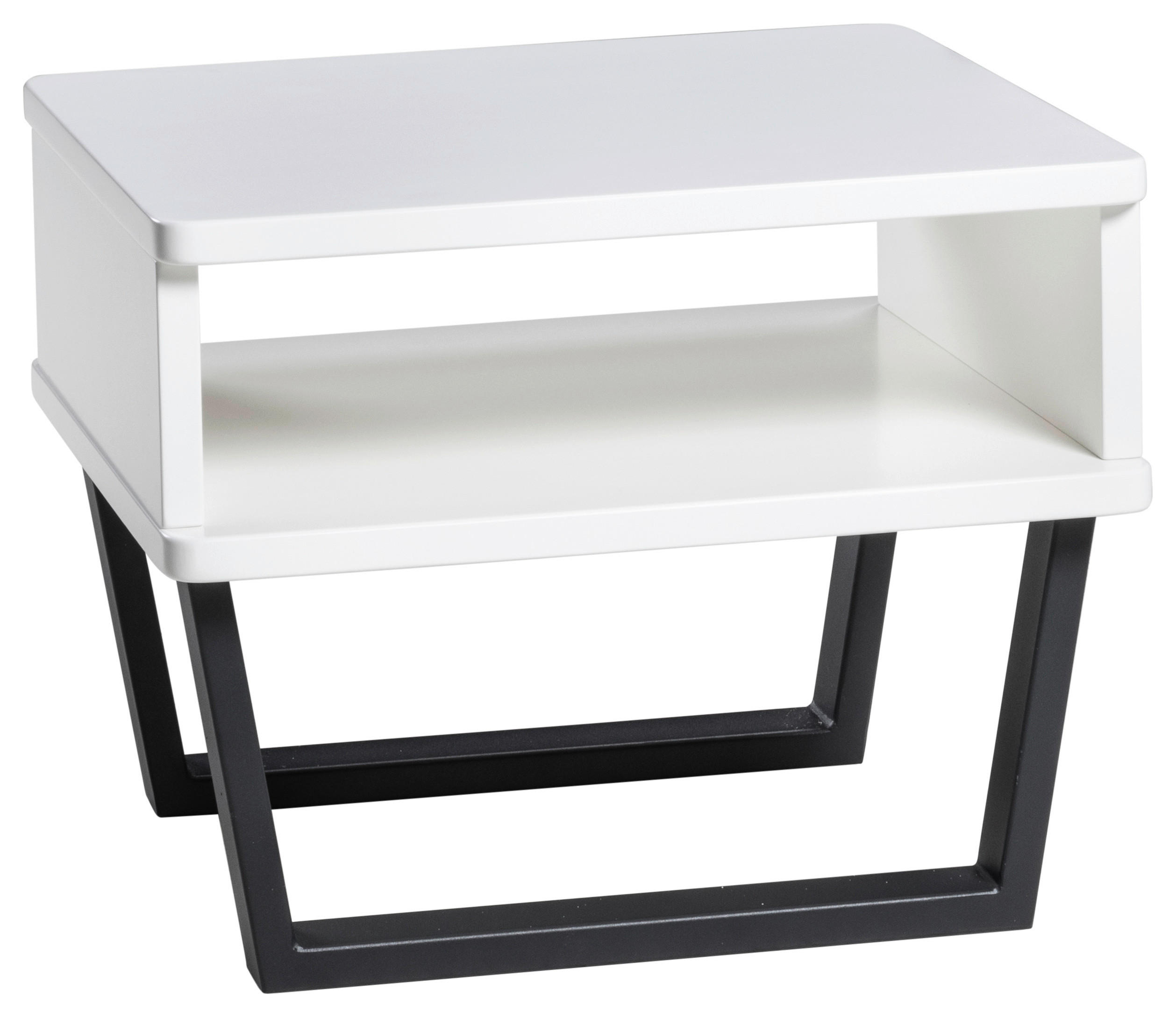 NACHTKÄSTCHEN in massiv Buche Weiß, Buchefarben  - Anthrazit/Buchefarben, Design, Holz/Metall (48/36/38cm) - Hasena