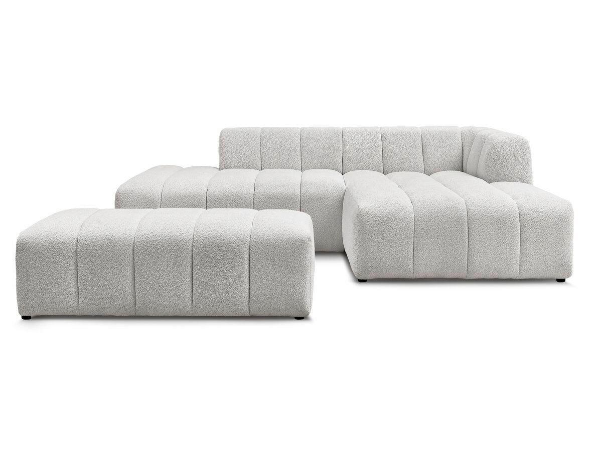 ECKSOFA  ANNECY Hellgrau Bouclé  - Hellgrau/Schwarz, MODERN, Kunststoff/Textil (262/170cm)