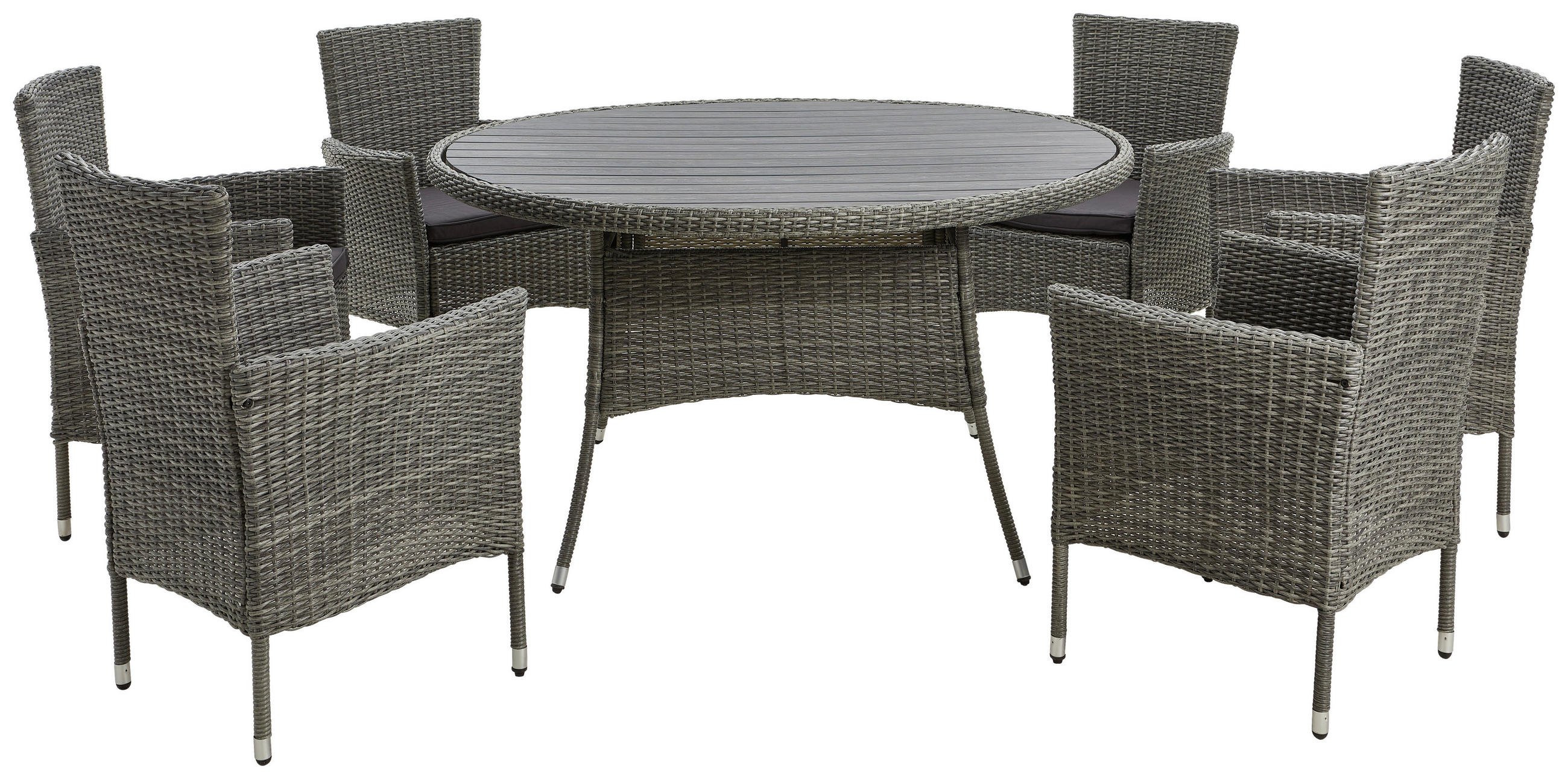 ZOSTAVA ZÁHRADNÉHO NÁBYTKU kov, plast - čierna/sivá, Modern, kov/plast (140/74/58cm) - Ambia Garden