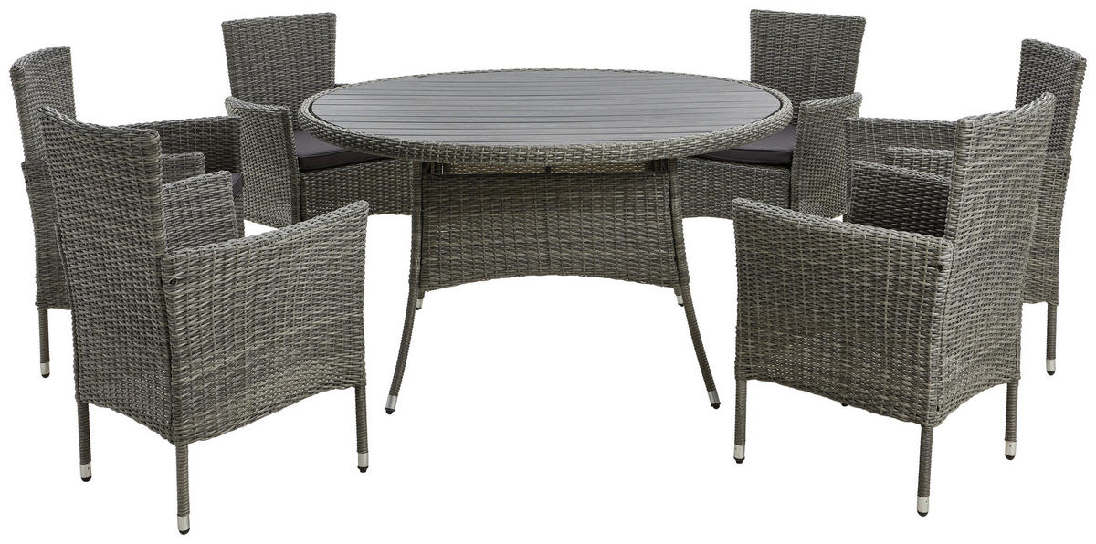 ZOSTAVA ZÁHRADNÉHO NÁBYTKU kov, plast - čierna/sivá, Modern, kov/plast (140/74/58cm) - Ambia Garden