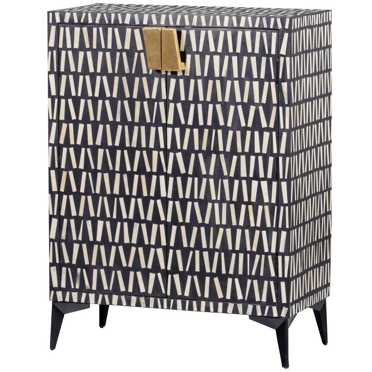 KOMMODE Menne  in 81/108/43 cm  - Goldfarben/Schwarz, Design, Holz/Metall (81/108/43cm) - Livetastic