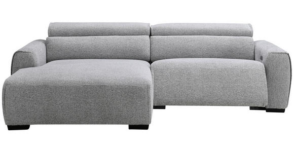 ECKSOFA in Mikrofaser Hellgrau  172/256 cm  - Hellgrau/Schwarz, Design, Textil/Metall (172/256cm) - Carryhome
