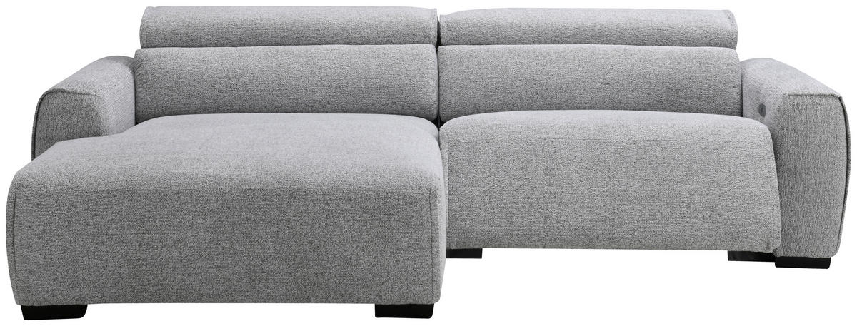 ECKSOFA Hellgrau Mikrofaser  - Hellgrau/Schwarz, Design, Textil/Metall (172/256cm) - Carryhome