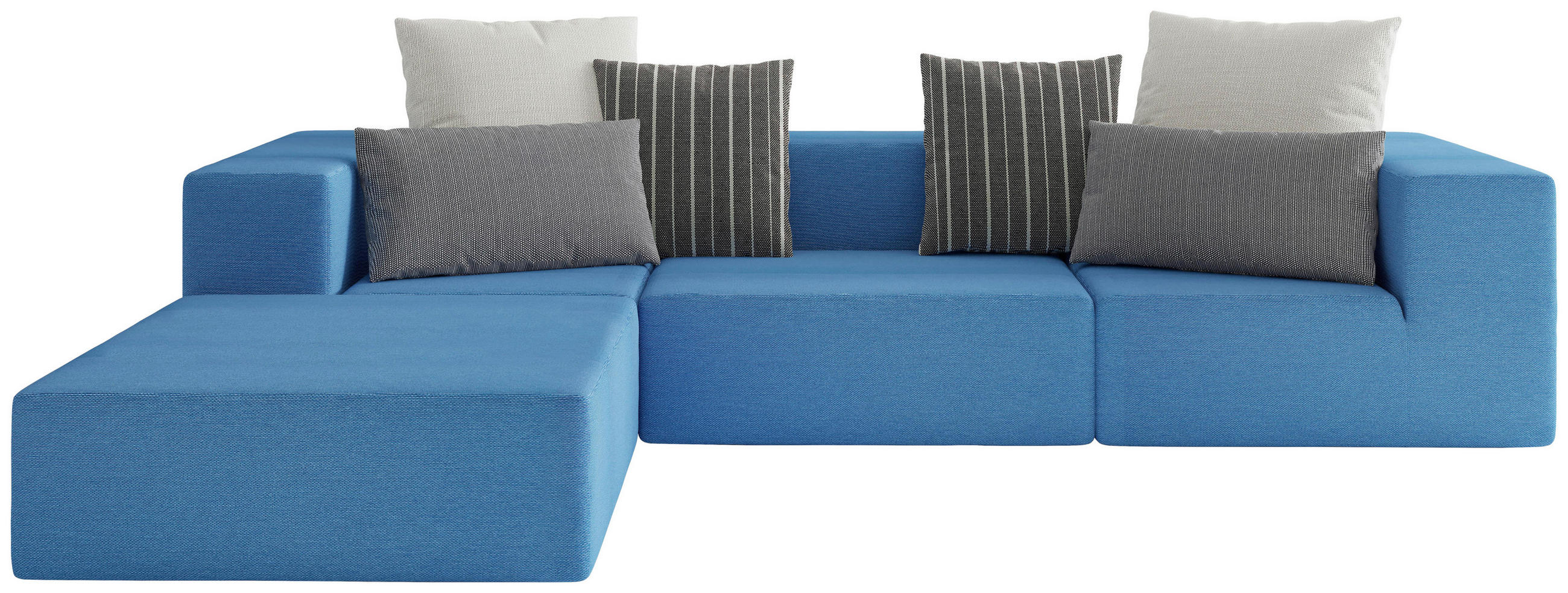 LOUNGESOFA  - Blau/Multicolor, Design, Textil (220/330cm) - Livetastic
