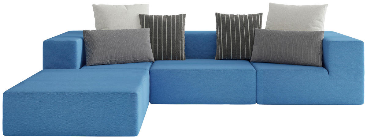 LOUNGESOFA  - Blau/Multicolor, Design, Textil (220/330cm) - Livetastic