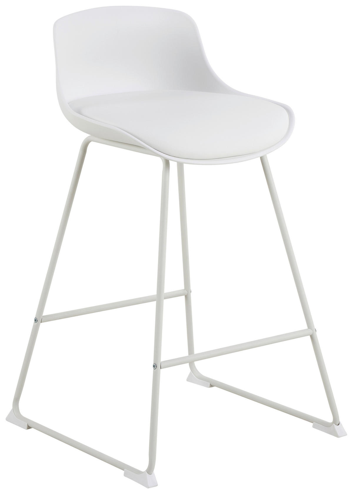 BARHOCKER Lederlook Weiß  - Weiß, Design, Kunststoff/Textil (50/84/49cm) - MID.YOU