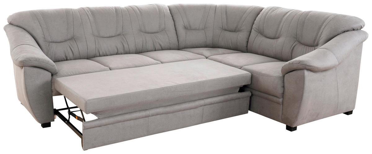 ECKSOFA inkl. Funktion in Flachgewebe Hellgrau  - Hellgrau/Schwarz, Konventionell, Kunststoff/Textil (264/215cm) - Sit & More