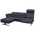 ECKSOFA  in Flachgewebe Grau  176-217/279-327 cm  - Schwarz/Grau, Design, Textil/Metall (176-217/279-327cm) - Dieter Knoll