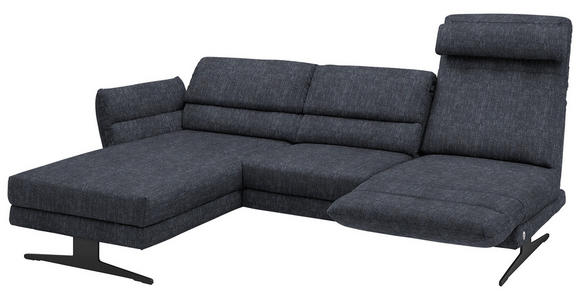 ECKSOFA  in Flachgewebe Grau  176-217/279-327 cm  - Schwarz/Grau, Design, Textil/Metall (176-217/279-327cm) - Dieter Knoll