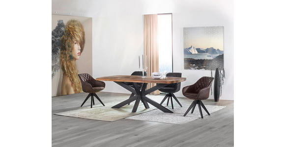 ESSTISCH in Holz 210/100/77 cm  - Schwarz/Naturfarben, LIFESTYLE, Holz/Metall (210/100/77cm) - Landscape