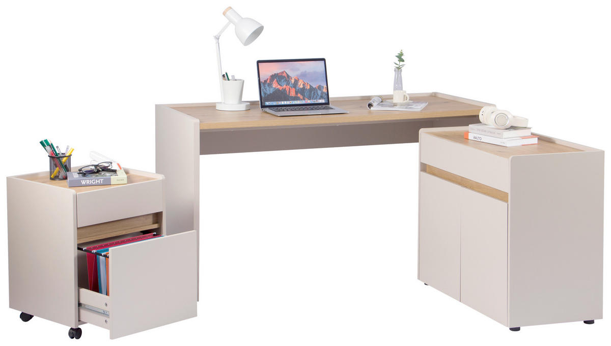 SCHREIBTISCH  Kaschmir, Eiche Artisan   - Kaschmir/Eiche Artisan, MODERN, Holzwerkstoff (138/76/60cm) - MID.YOU