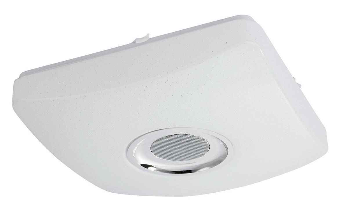 LED-DECKENLEUCHTE 18 W    36,5/36,5/9 cm  - Chromfarben/Weiss, Basics, Kunststoff/Metall (36,5/36,5/9cm) - Globo