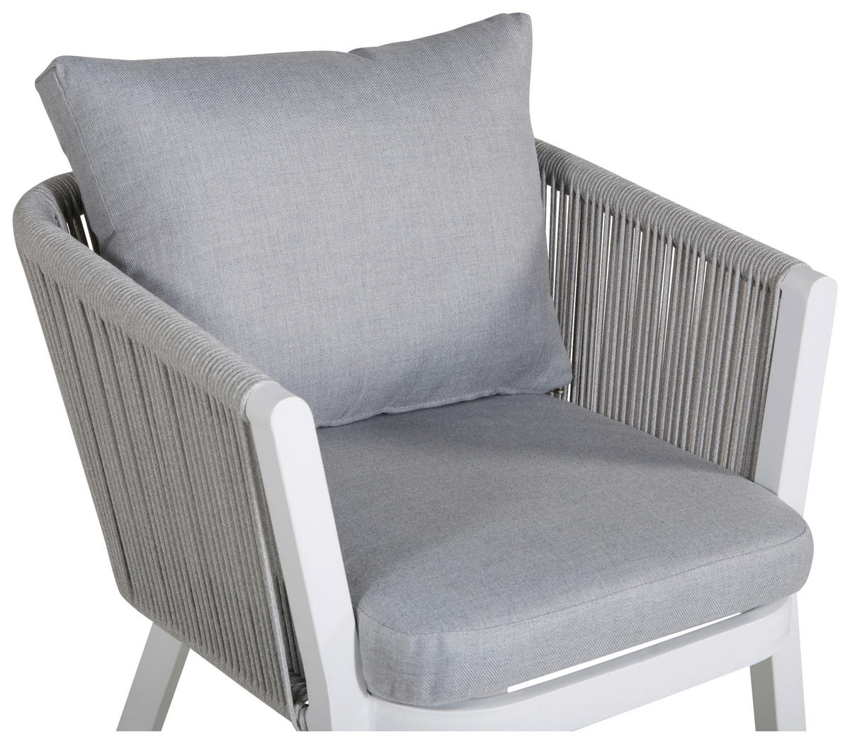 GARTENSTUHL-SET Aluminium Grau, Weiß  - Weiß/Grau, KONVENTIONELL, Textil/Metall (60/73/63cm) - Gardenson