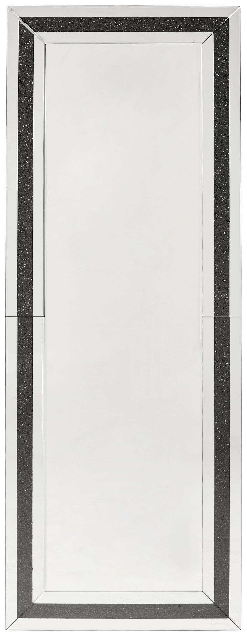 STENSKO OGLEDALO, 160/60/2,3 cm steklo, leseni material  - srebrne barve/črna, Trendi, steklo/leseni material (160/60/2,3cm) - Xora
