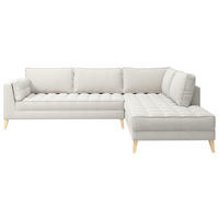 ECKSOFA Weiß Bouclé  - Naturfarben/Weiß, Design, Holzwerkstoff/Textil (310/204cm) - MID.YOU