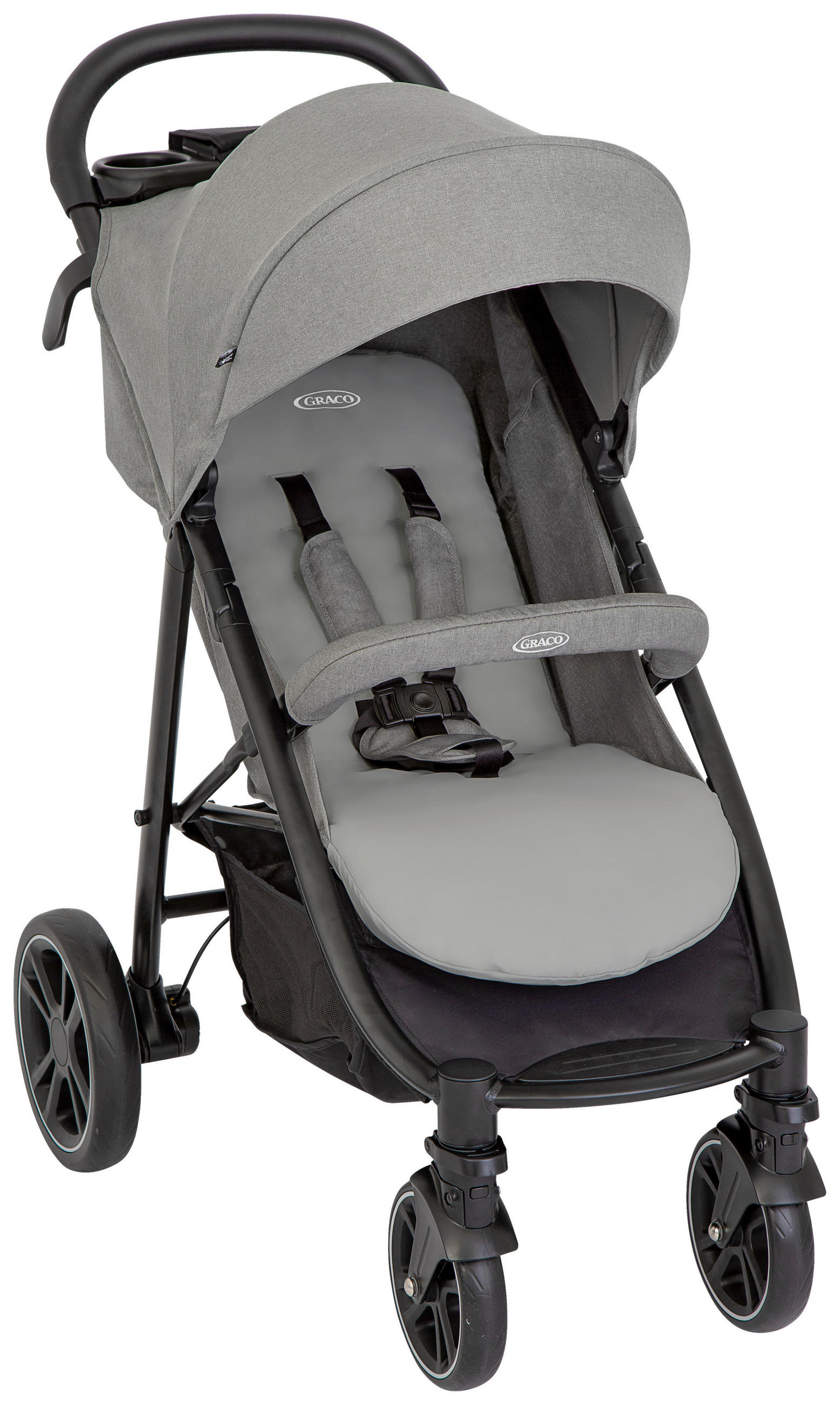 BUGGY EEZEFOLD  - Schwarz/Grau, Basics, Textil/Metall (59,4/103/93cm) - Graco