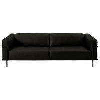 3-SITZER-SOFA in Echtleder Schwarz  - Schwarz, Design, Leder/Metall (236/67/96cm) - Johann Jakob