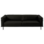 3-SITZER-SOFA in Echtleder Schwarz  - Schwarz, Design, Leder/Metall (236/67/96cm) - Johann Jakob