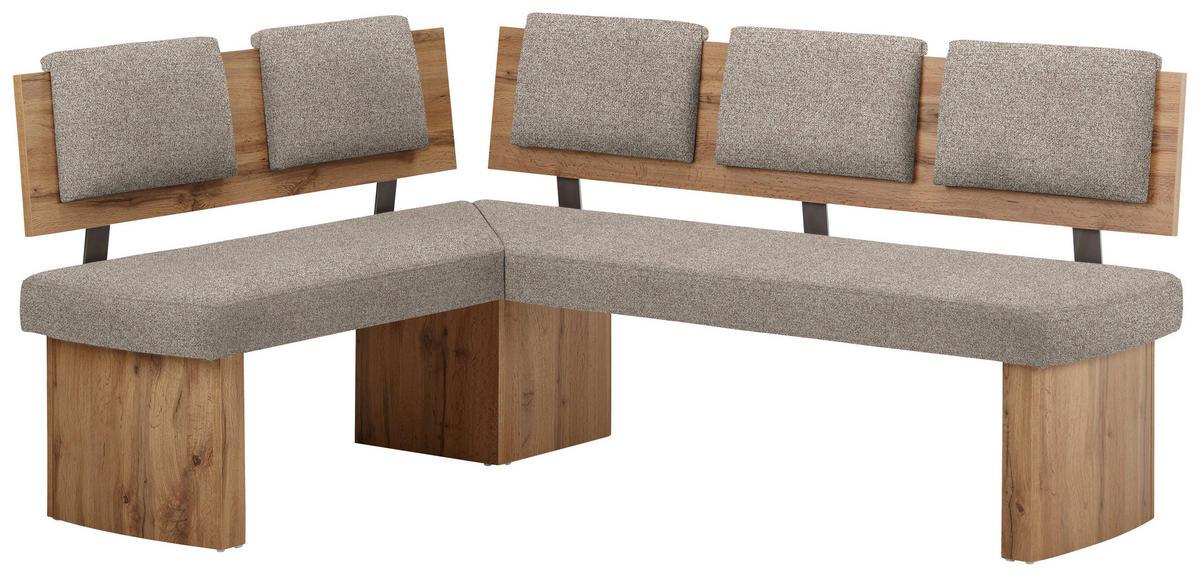 ECKBANK 155/195 cm  in Eichefarben, Hellbraun  - Hellbraun/Eichefarben, KONVENTIONELL, Holzwerkstoff/Textil (155/195cm) - Cantus