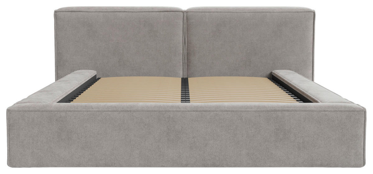 POLSTERBETT Lattenrost, Bettkasten 180/200 cm  in Hellgrau  - Hellgrau/Schwarz, Design, Holz/Textil (180/200cm) - Boxxx