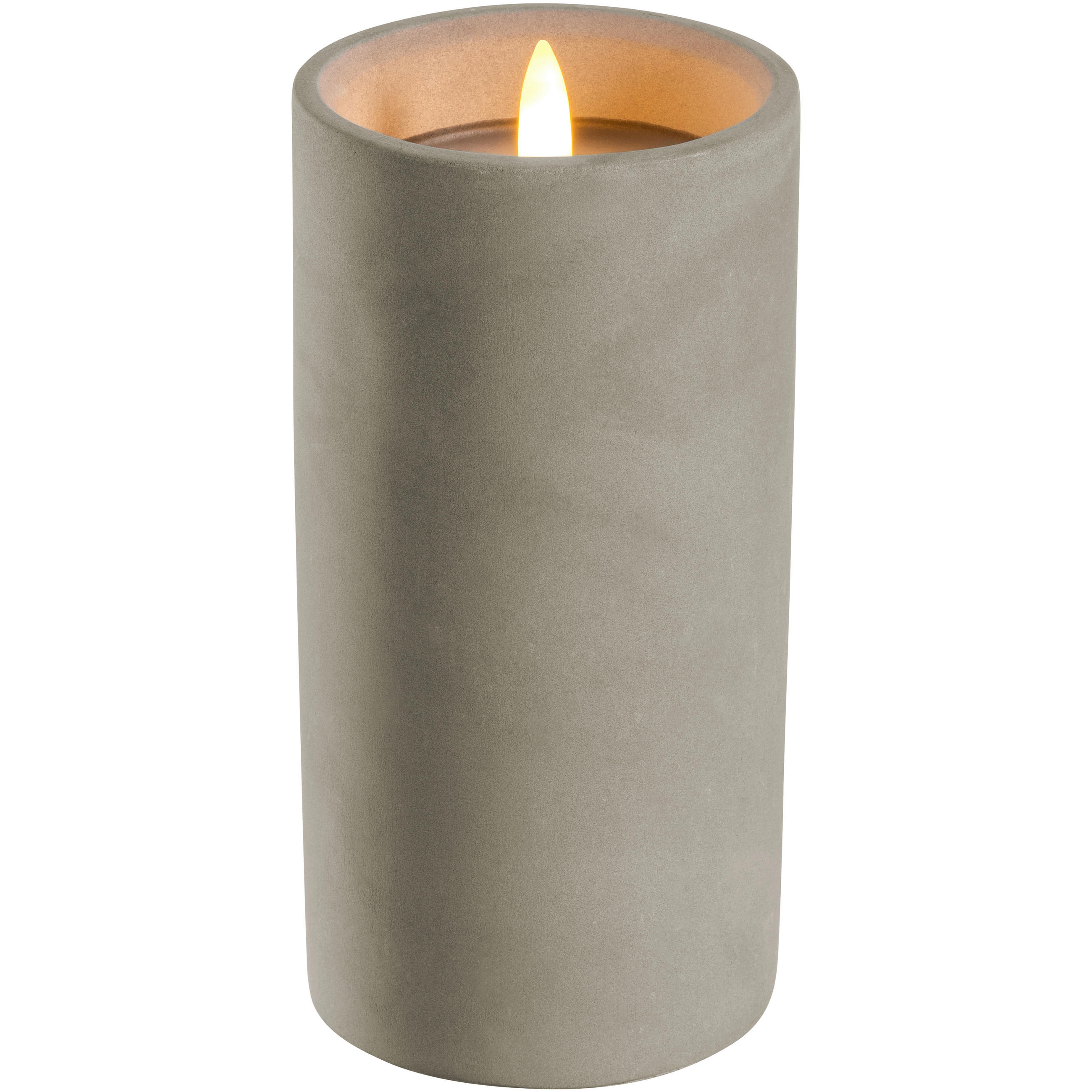 LED-SVEČA - siva/bela, Basics, umetna masa/keramika (7,50/15,00/7,50cm) - Leonardo