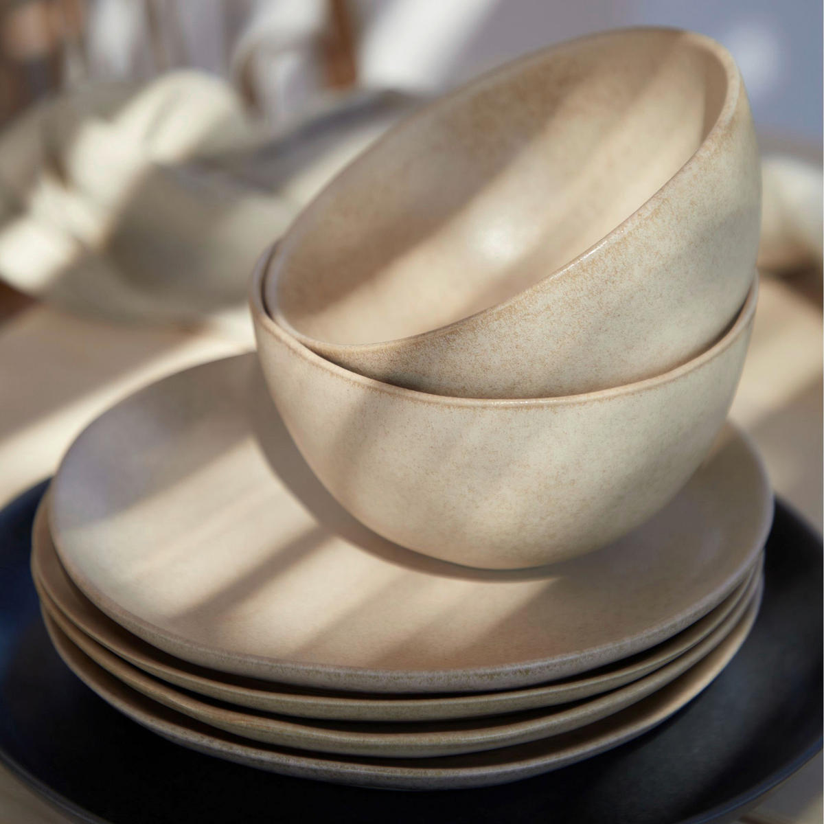 KOMBISERVICE Champagner LIVIA 12-teilig 4 Personen  - Champagner, Basics, Keramik - Costa Nova