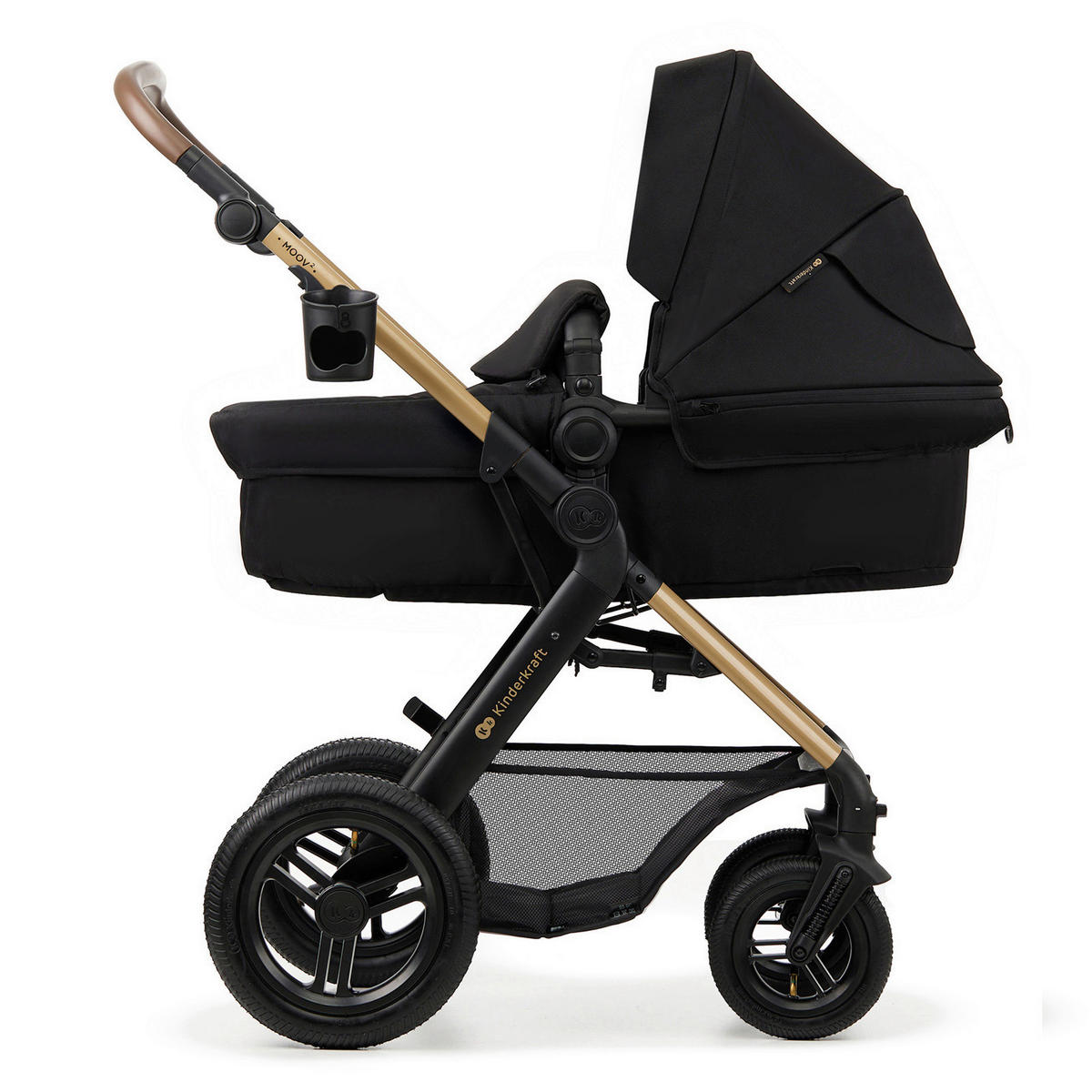 KINDERWAGENSET Moov 2 Air  - Goldfarben/Schwarz, Basics, Textil/Metall (60/86.5/106cm) - Kinderkraft