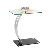 BEISTELLTISCH 30,5/45,7/54,6 cm Klar, Schwarz, Silberfarben rechteckig  - Klar/Silberfarben, Design, Glas/Metall (30,5/45,7/54,6cm) - Xora