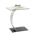 BEISTELLTISCH 30,5/45,7/54,6 cm Klar, Schwarz, Silberfarben rechteckig  - Klar/Silberfarben, Design, Glas/Metall (30,5/45,7/54,6cm) - Xora