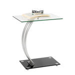 BEISTELLTISCH 30,5/45,7/54,6 cm Klar, Schwarz, Silberfarben rechteckig  - Klar/Silberfarben, Design, Glas/Metall (30,5/45,7/54,6cm) - Xora