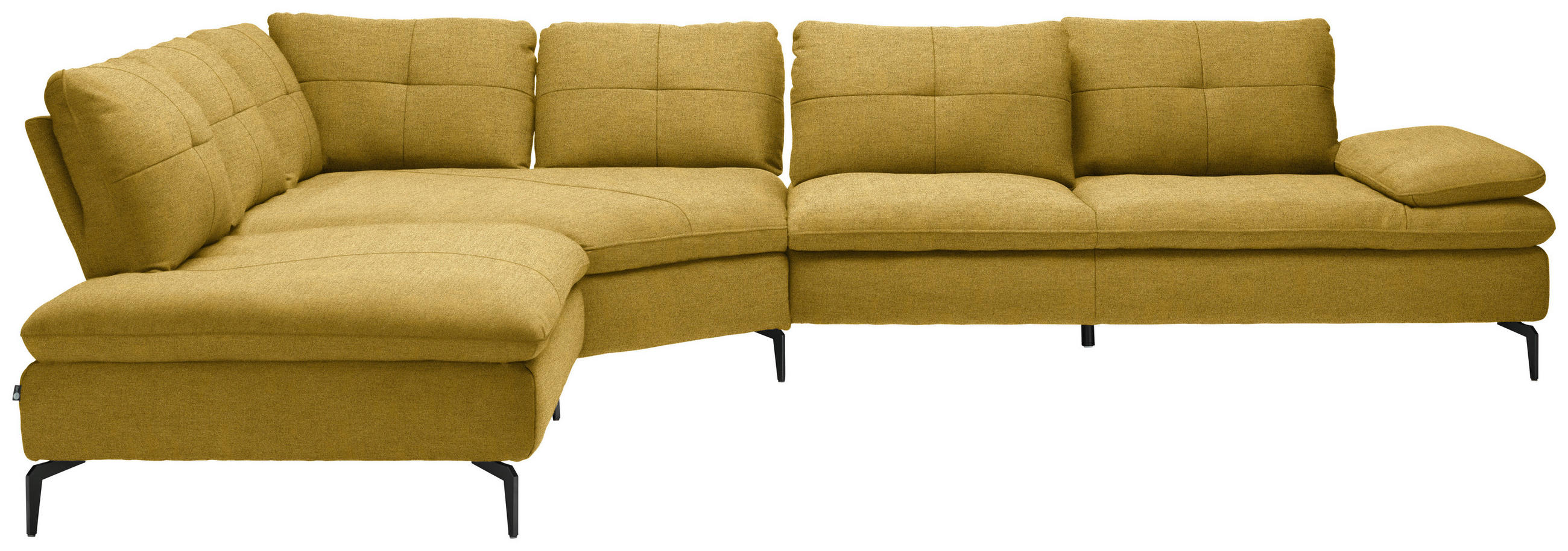 ECKSOFA  in Flachgewebe Hellgrün  271/344 cm  - Schwarz/Hellgrün, Design, Textil/Metall (271/344cm) - Chilliano