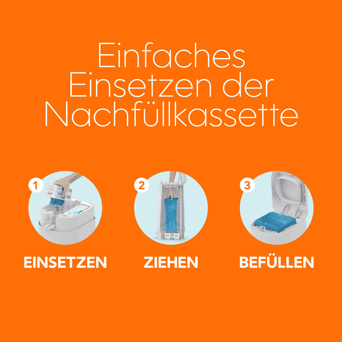 NACHFÜLLKASSETTEN 18/18/8 cm Diaper Genie Easy Roll  - Basics, Kunststoff (18/18/8cm) - Angelcare