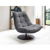 SESSEL in Struktur, Velours Anthrazit  - Anthrazit/Schwarz, Design, Textil/Metall (94/97/106cm) - Livetastic