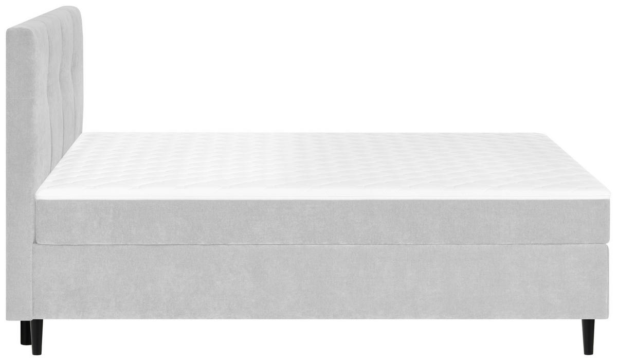 BOXBETT 180/200 cm  in Silberfarben  - Silberfarben/Schwarz, KONVENTIONELL, Holz/Textil (180/200cm) - Welnova