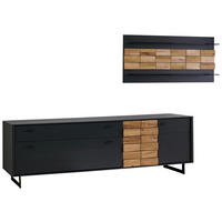 WOHNWAND  in Grau, Eichefarben  299,4/170,4/46,4 cm  - Eichefarben/Anthrazit, Design, Holz/Holzwerkstoff (299,4/170,4/46,4cm) - Novel