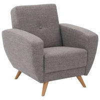 SESSEL in Flachgewebe Grau  - Naturfarben/Grau, Design, Holz/Textil (83/85/82cm) - Max Winzer