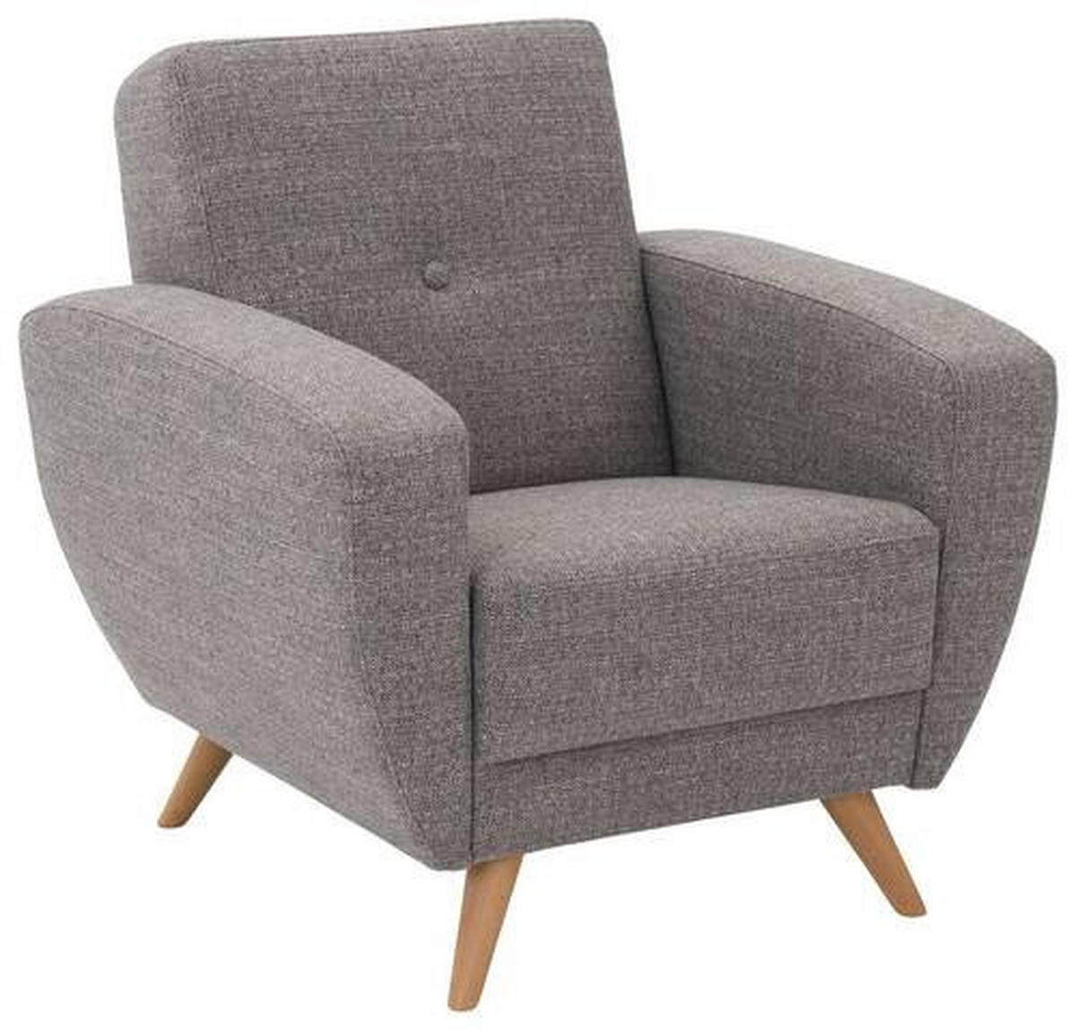 SESSEL in Flachgewebe Grau  - Naturfarben/Grau, Design, Holz/Textil (83/85/82cm) - Max Winzer