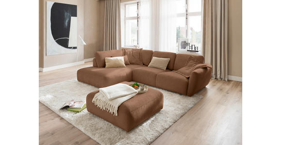 ECKSOFA  in Chenille Braun  224/307 cm  - Schwarz/Braun, KONVENTIONELL, Kunststoff/Textil (224/307cm) - Hom`in