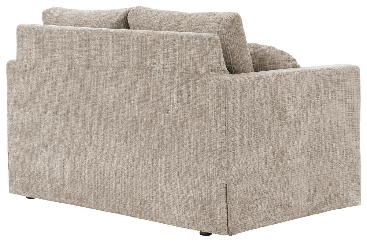 2-SITZER-SOFA PAPHOS in Chenille Beige  - Beige/Schwarz, Design, Kunststoff/Textil (140/89/95cm) - P & B