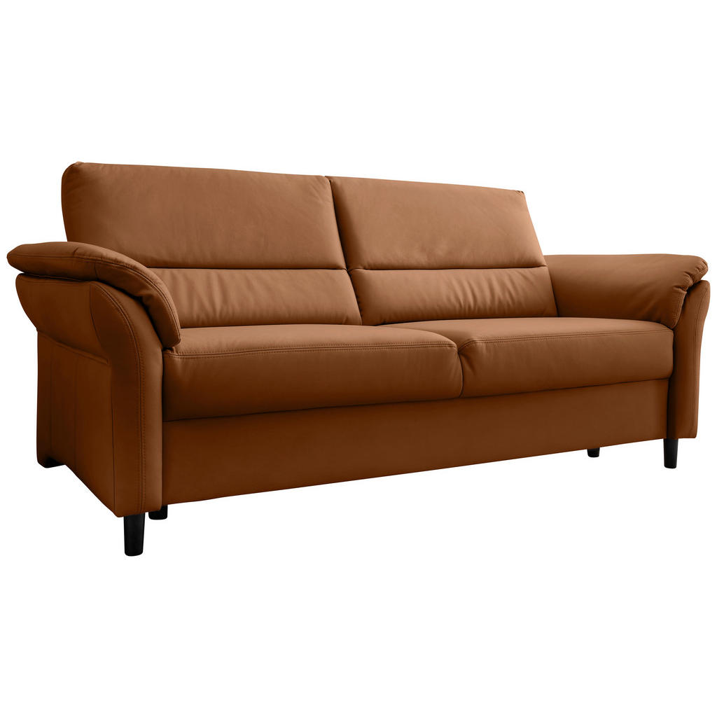 Thumbnail - Livetastic 3-Sitzer-Sofa, Cognac, Textil, Buche, 192x90x89 cm, Made in EU, Rücken echt, Armteil links, rechts, Wohnzimme...